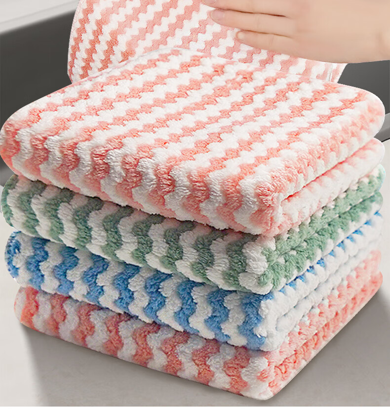 抺布洗碗布不沾油厨房专用鱼鳞抹布吸水不掉毛擦桌清洁毛巾家用易清洗