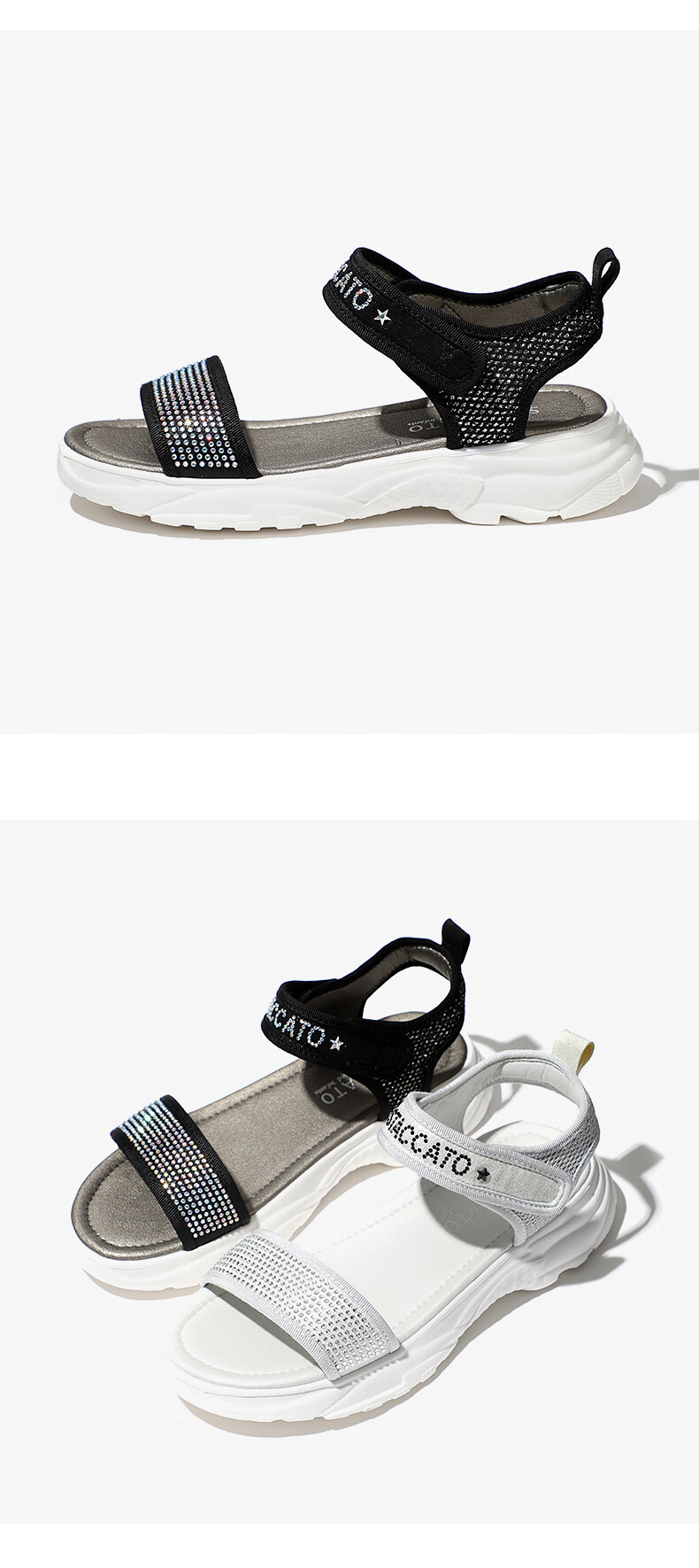 思加图童鞋女童凉鞋夏季公主新款儿童休闲软底防滑鞋中大童软底 银色