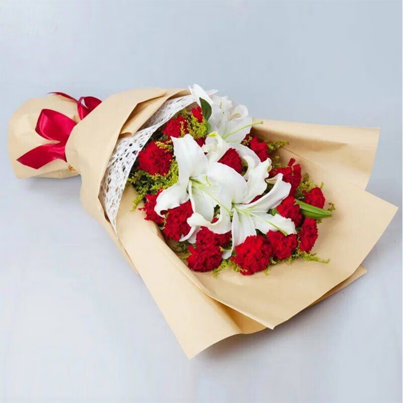 8妇女节康乃馨玫瑰花束礼盒同城黑龙江鹤岗市向阳工农南山兴安东山