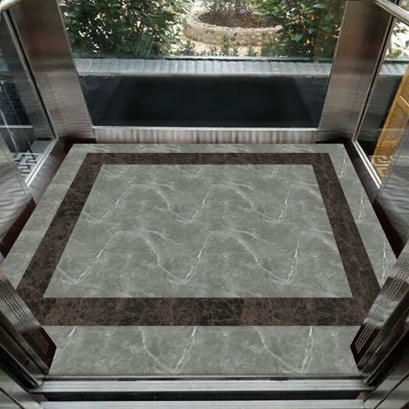 电梯地垫 pvc电梯阻燃耐磨仿大理石电梯轿厢地板地垫logo广告防水 图1