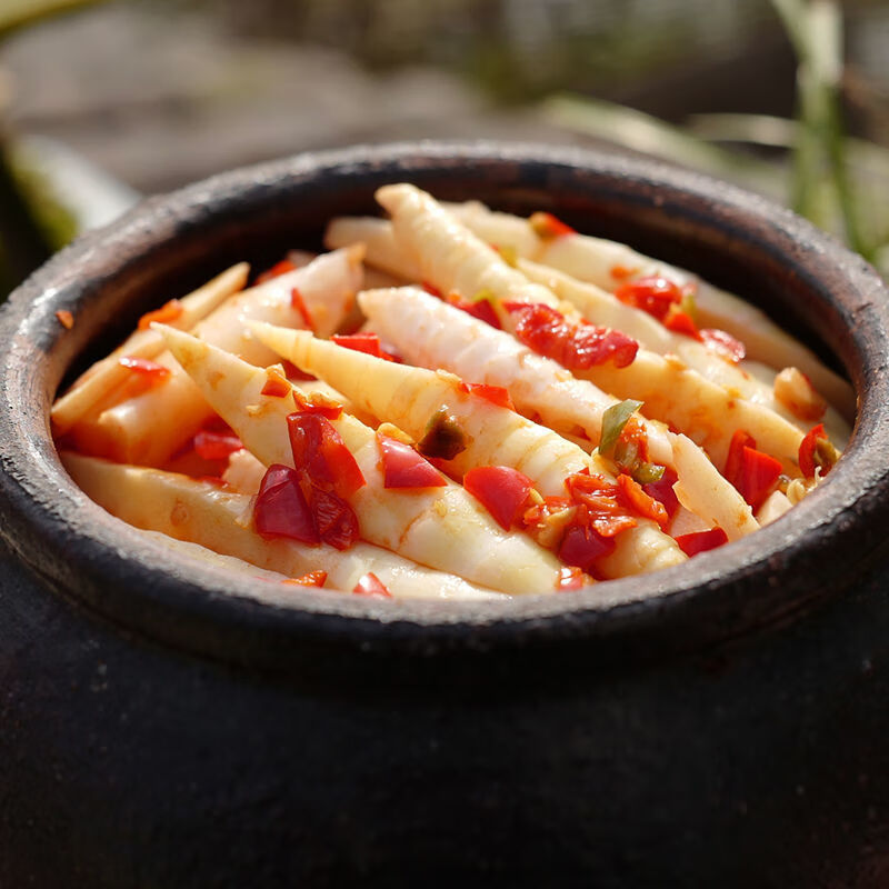 即食泡椒竹笋农家自制酸辣味脆嫩笋尖笋片泡菜下饭菜 竹笋250克*1袋装