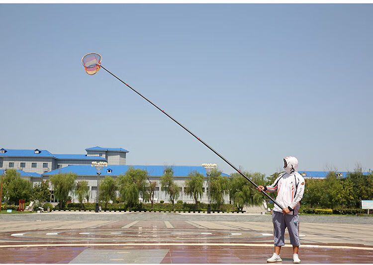 钓鱼抄网竿碳素杆超硬大物抄网杆捞鱼网 操网伸缩杆 驰爵 6米大物裸杆