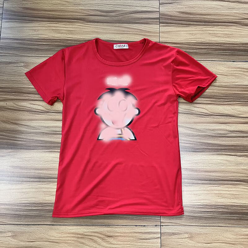 旺仔衣服短袖精神小伙牛奶社会男套装t恤紧身裤子女 旺仔红色t恤 l