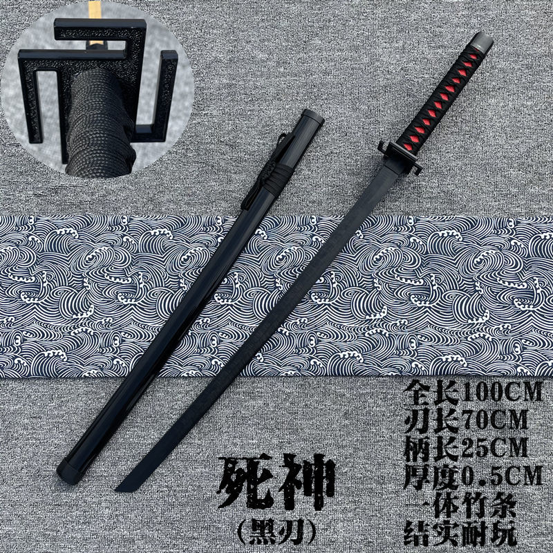 武土刀居合刀拔刀剑玩具刀武士刃木剑一米长剑大刀竹刀男孩武士道木刀