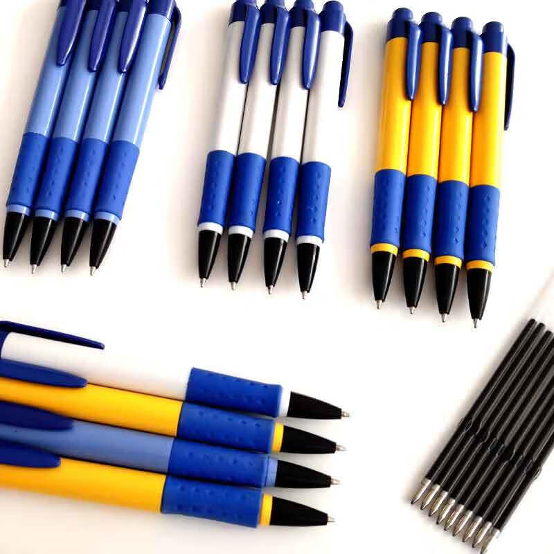按压式圆珠笔芯蓝色黑色油笔芯批发韩版可爱学生办公考试考试弹簧玉米