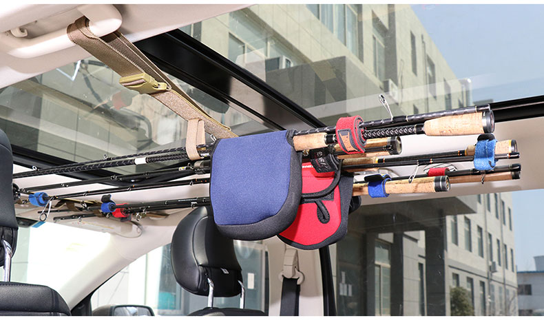 冠蔻 车载路亚竿架 路盛车载鱼竿固定架路亚竿汽车内鱼杆收纳顶部绑带