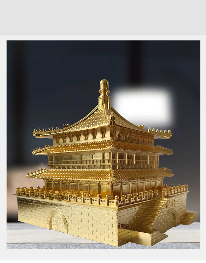 瑾颜(jinyan)西安旅游纪念品特色摆件中国风特色礼品小礼物钟楼摆件