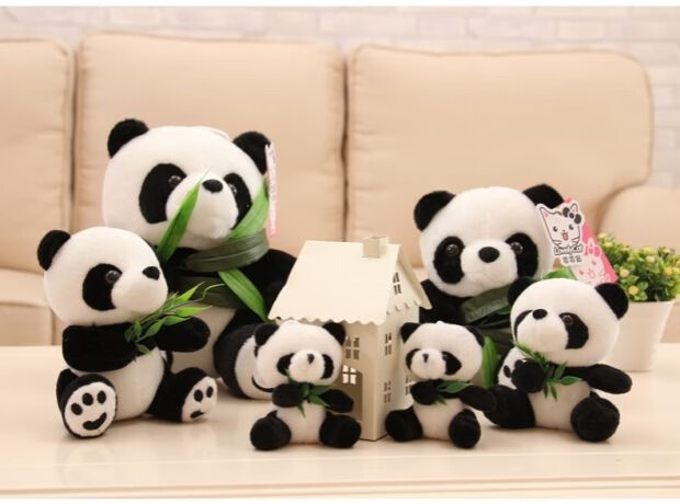 四川成都大熊猫公仔毛绒玩具仿真熊猫玩偶小挂件可爱布娃娃礼物趴款