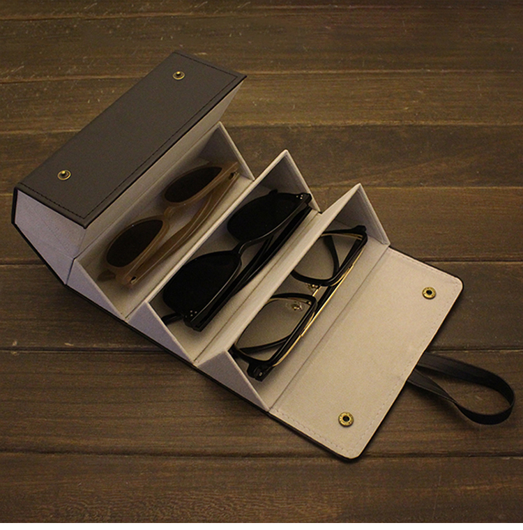 高档品质鼻袋熊官网旗舰多格三角折叠大容量眼镜盒感ins墨镜收纳展示