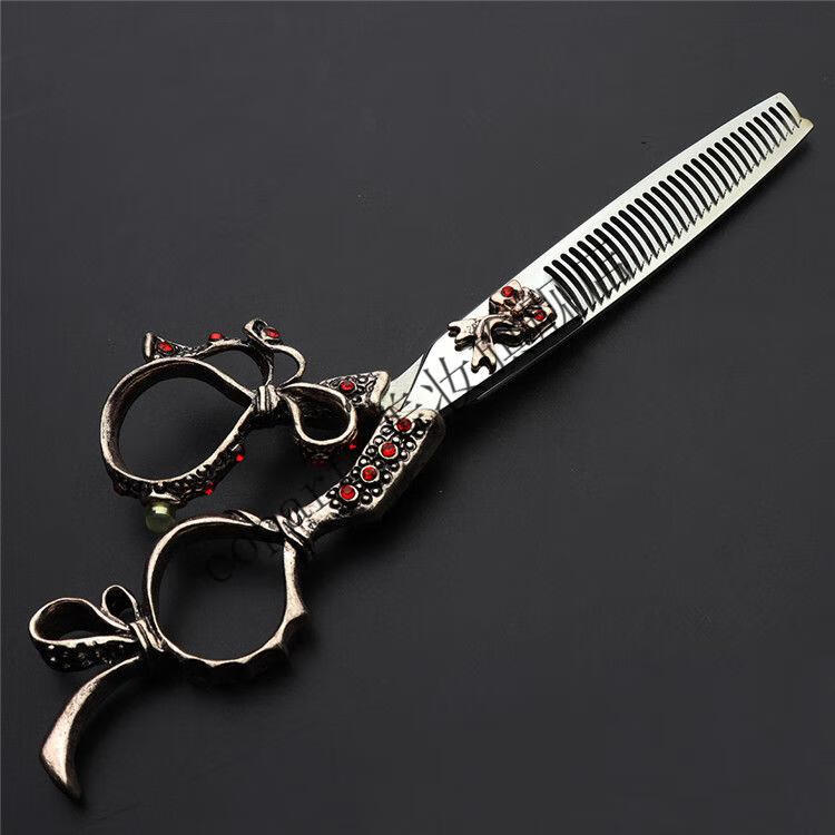 德国440c美发剪刀专业正榀55寸6寸发型师专用理发剪平剪牙剪套装 5
