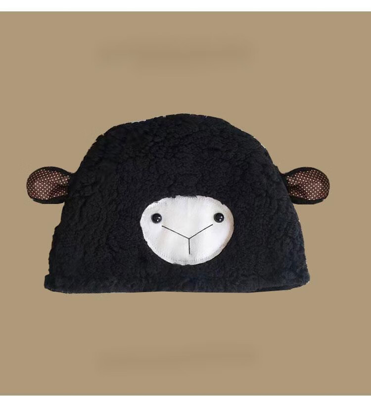 带耳朵的小帽子小熊帽子女冬可爱毛茸茸兔耳朵毛线帽搞怪痞幼同款针织