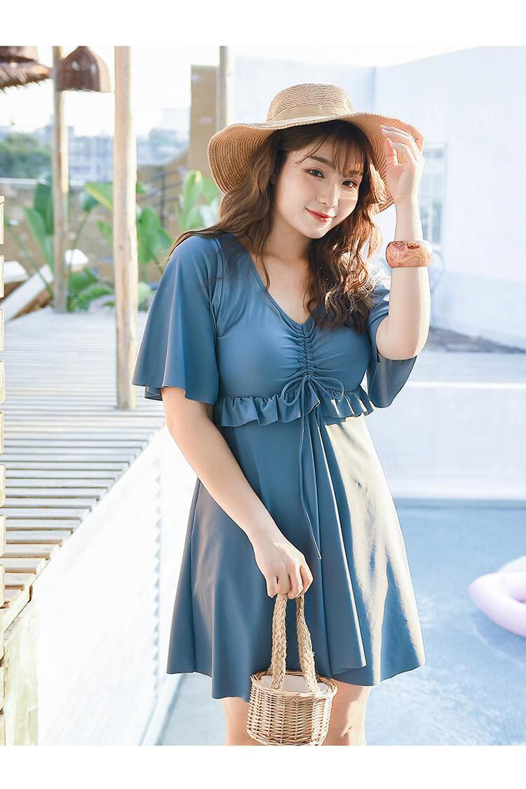 璟道新品泳衣女遮肚子2021新款大码游泳衣女微胖mm200斤显瘦遮肚宽松