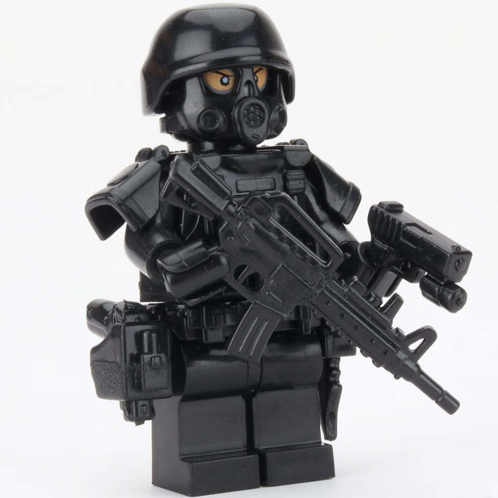 乐··高(le·go)moc军事特种兵城市特警人仔积木枪拼装香港警察模型