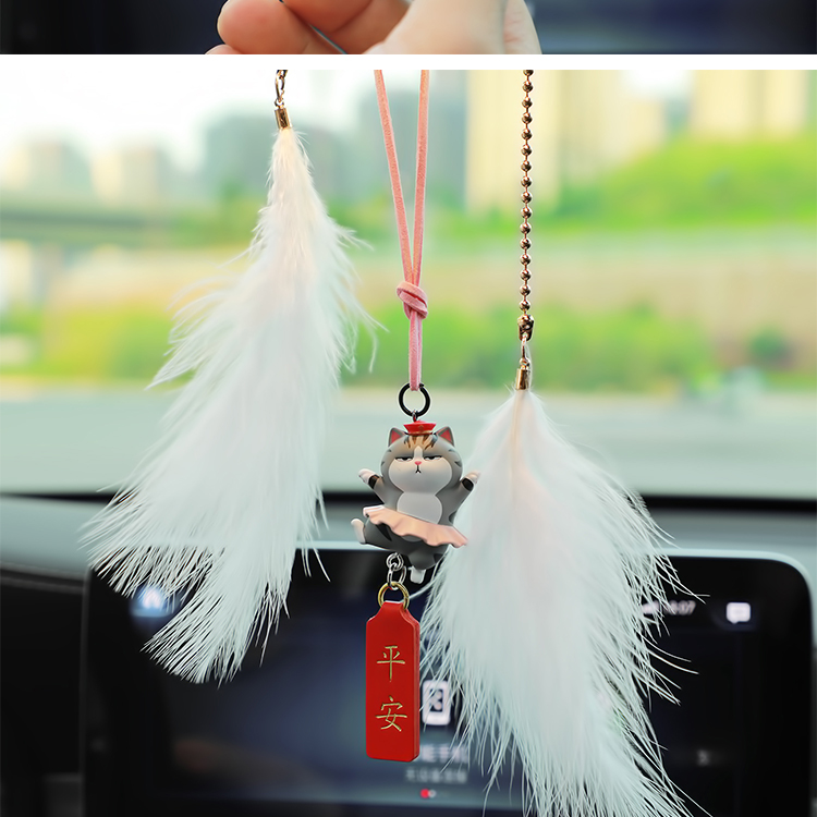 2022吾皇车内后视镜吊饰巴扎黑狗狗巴扎黑比心款平安汽车挂件
