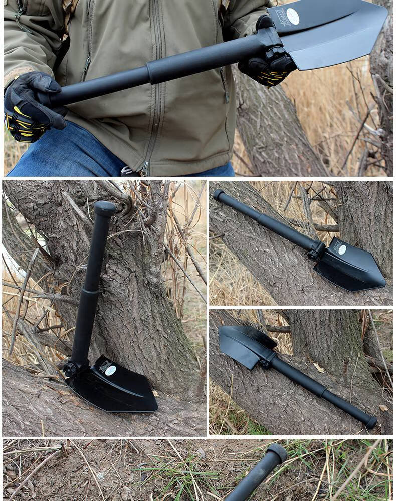 轻型伸缩式战术工兵铲q6工兵锹多功能格洛克户外铁锹钓鱼铲子 q6工兵