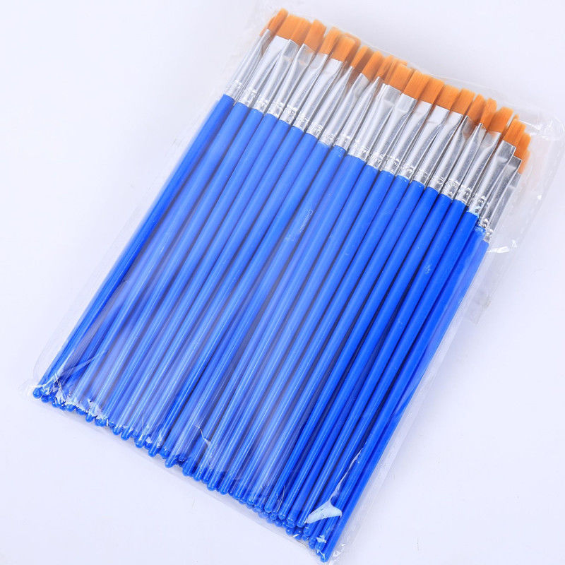 勾线笔水彩扁头尼龙排线笔描线笔套装水彩丙烯美术美甲描边细毛笔