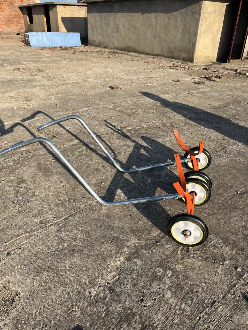 消防管道推拉搬运小推车 拖车运管重型四轮小推车搬运车消防管【图片