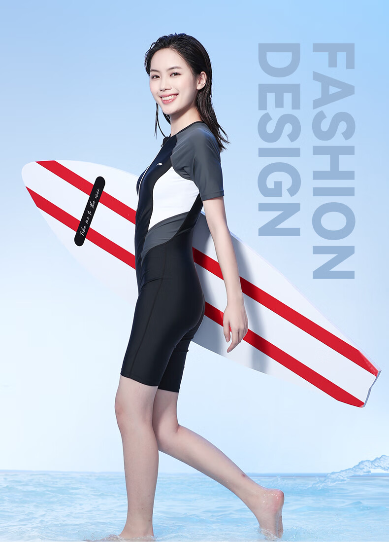 李宁泳衣女游泳馆专用连体平角2022年新款时尚显瘦保守泡温泉090连体