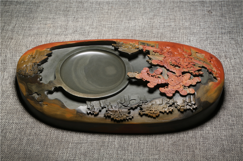 静阁轩 国家非遗技艺名师砚台作品安徽歙砚天然原石文房四宝书法绘画