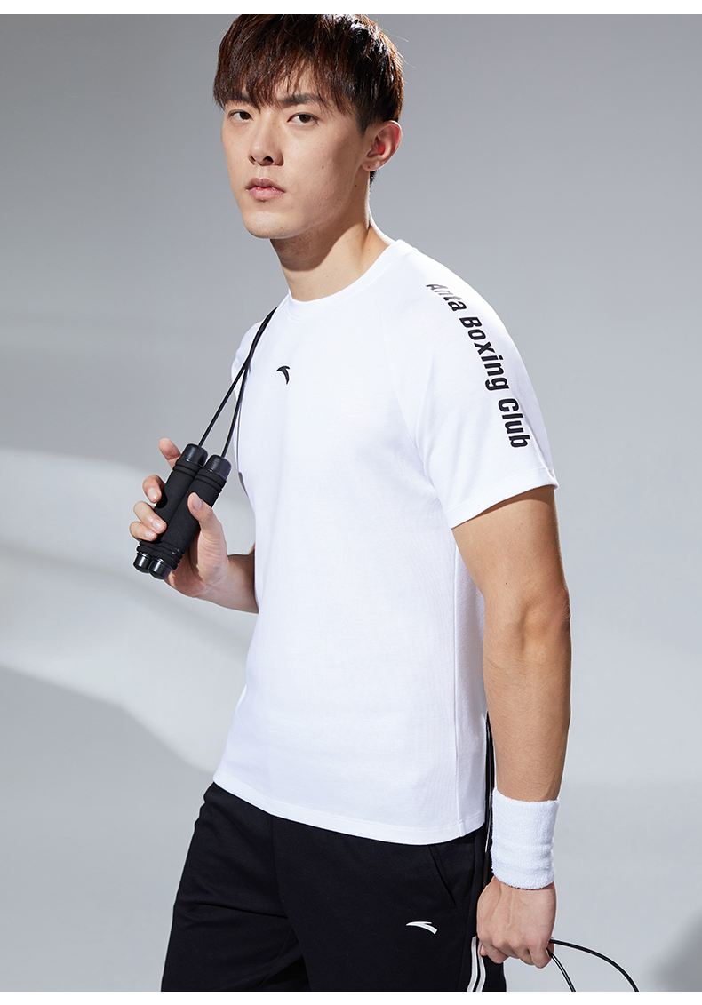 安踏运动套装男2020夏季新品宽松透气短袖短裤针织棉运动男两件套官方