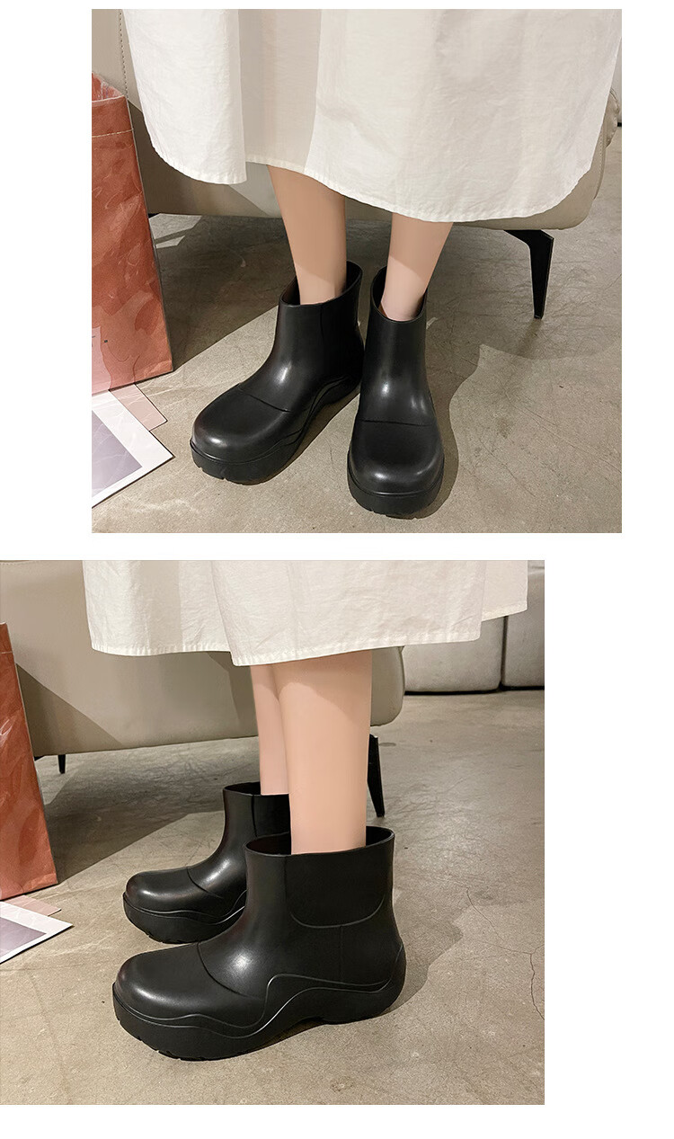 bxbr雨鞋时尚阿希哥雨鞋马丁网红雨靴女夏季防水防滑短靴厚底时尚