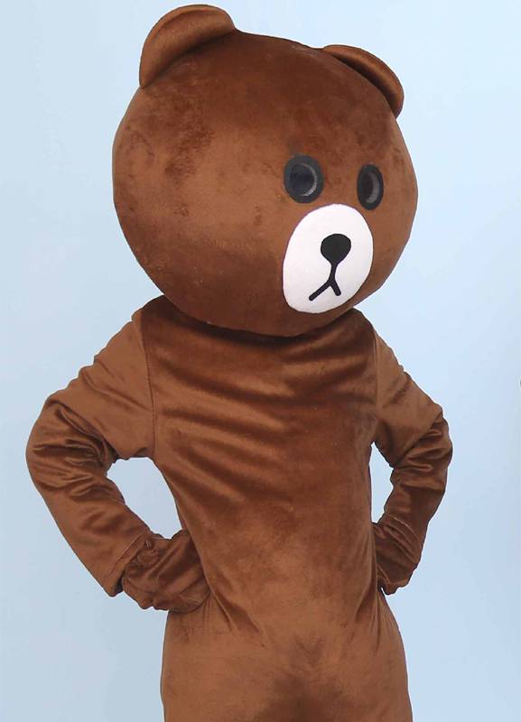 抖音布朗熊人偶服装 夏款 网红熊服装 逗乐熊服装卡通活动服 微笑男款