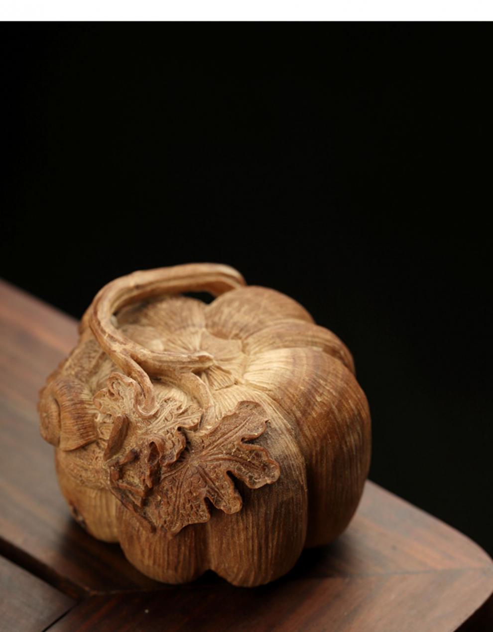 歌盼 印度老山檀香木南瓜手把件 手上盘玩把玩物件 文玩手玩把件 玩手