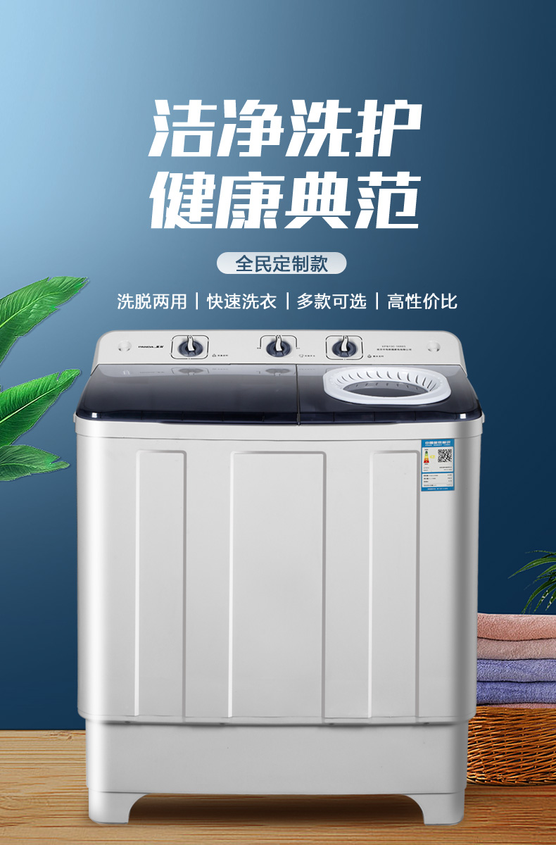 新飞洗衣机小型的家用半自动双桶双缸大容量宿舍迷你儿童洗脱一体
