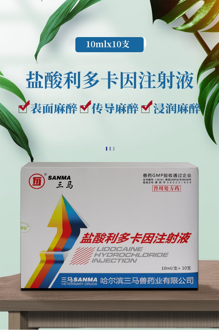 嘉禾 局部麻醉药 盐酸利多卡因注射液 表面麻醉传导麻醉浸润麻醉 兽用