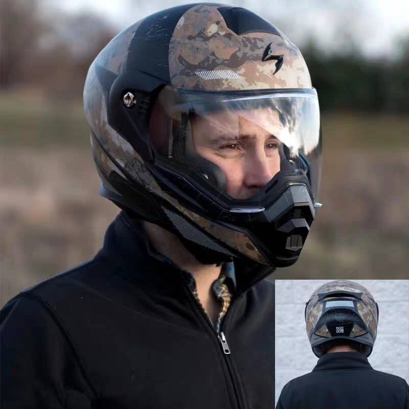 scorpion头盔scorpion蝎子头盔冬季防雾多功能拉力盔揭面盔摩托车头盔