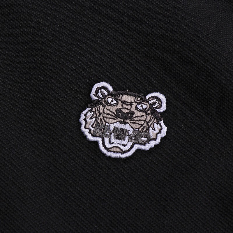 kenzo高田贤三polo衫男士棉质短袖黑白小虎头图案logo短袖f955po0014