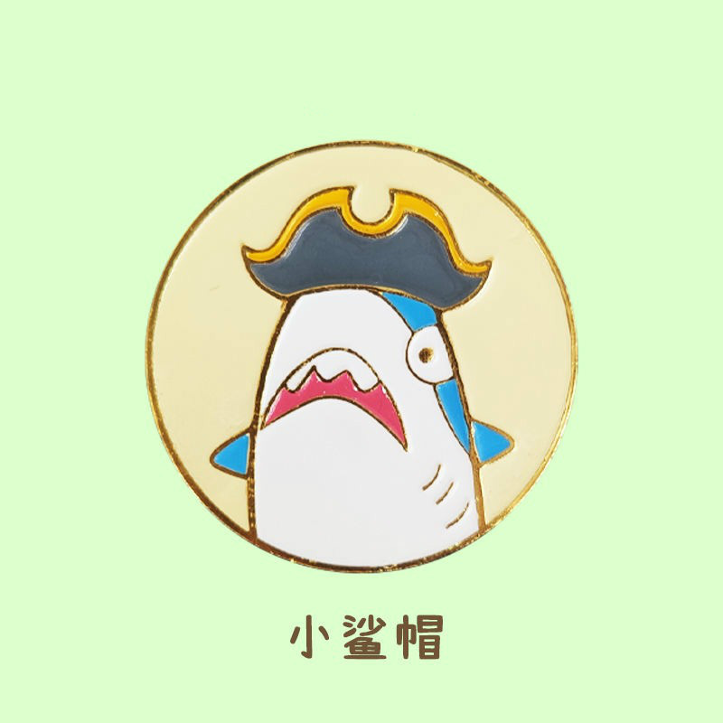 鲨鱼徽章情侣卡通胸针可爱女ins 潮男百搭创意包包配饰品鲨雕生日礼物