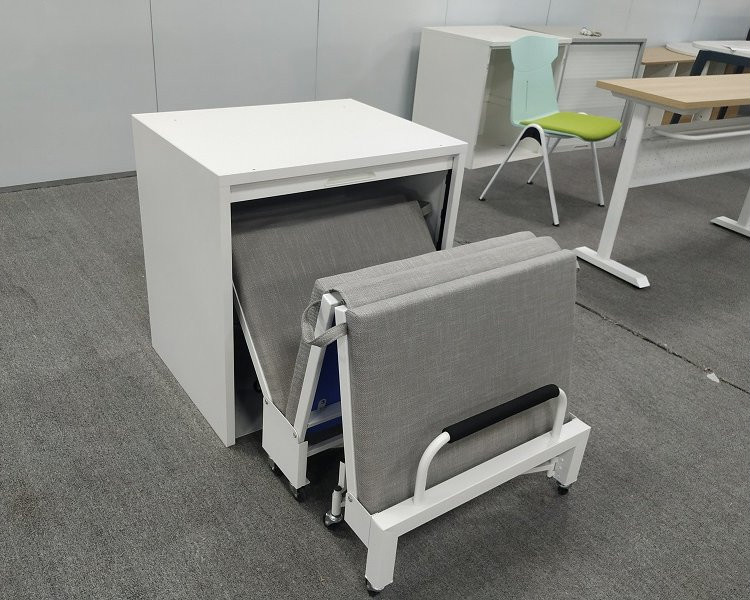 办公室单人午休床可折叠隐形床办公室工位单人折叠床柜一体矮柜办公室