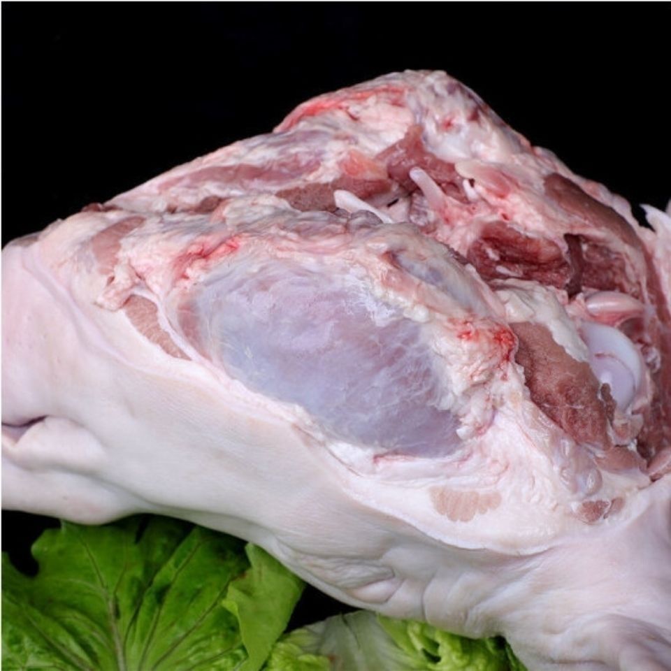 6斤新鲜猪头劈开发货猪脸肉生猪头肉土猪头带骨猪脸 昌盛隆 猪头块残