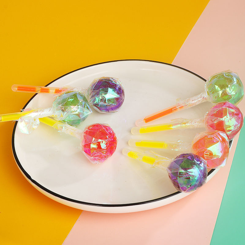 荧光棒棒糖网红夜场ktv酒吧夜光棒糖水果味糖果婚车糖果桶装荧光