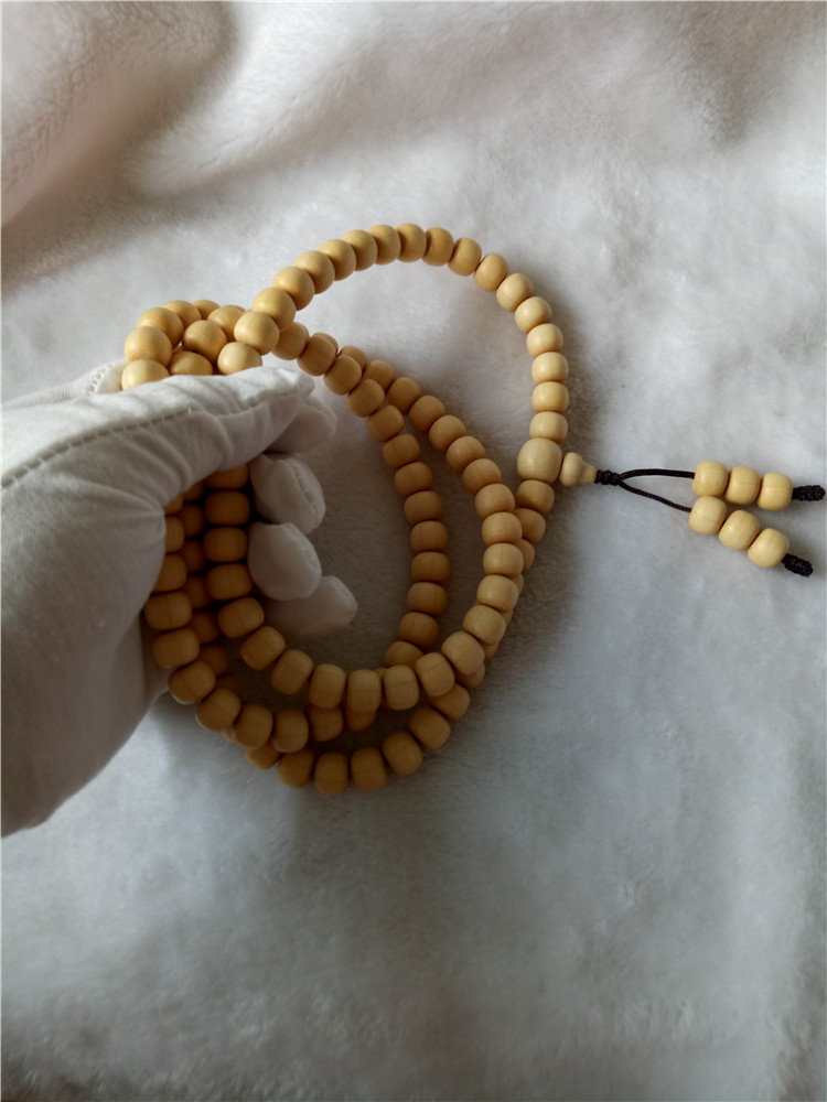 韩莹 五台山六道降龙木 108颗原木色手工精品木质佛珠念珠手串堪布