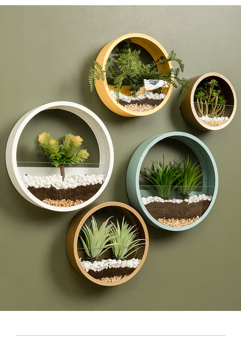 uhfw北欧餐厅墙壁挂墙上挂饰创意背景墙植物装饰品墙面仿真绿植挂件花