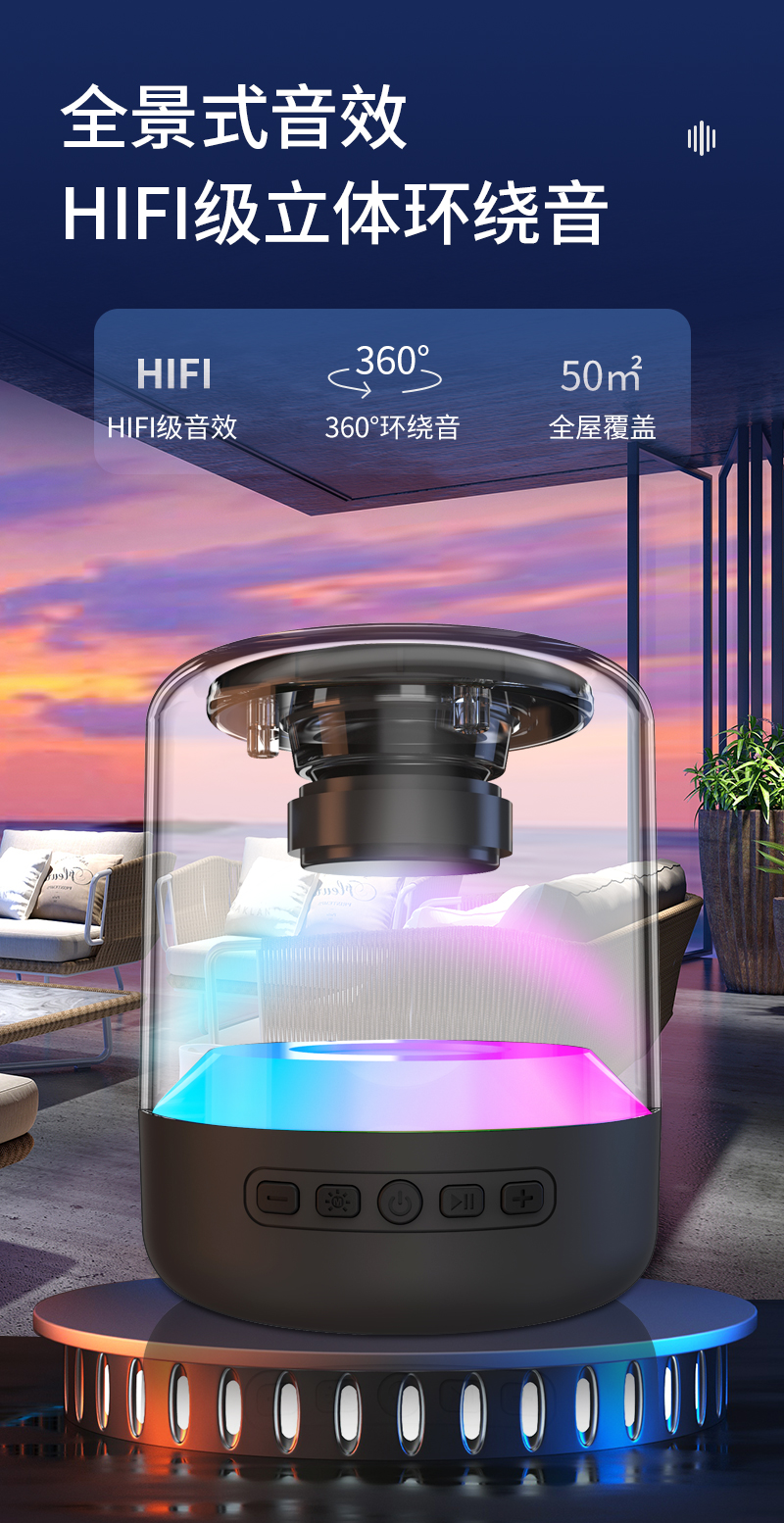 造梦熊蓝牙音箱zmx01造梦熊智能ai无线蓝牙音箱七彩灯光音响语音声控