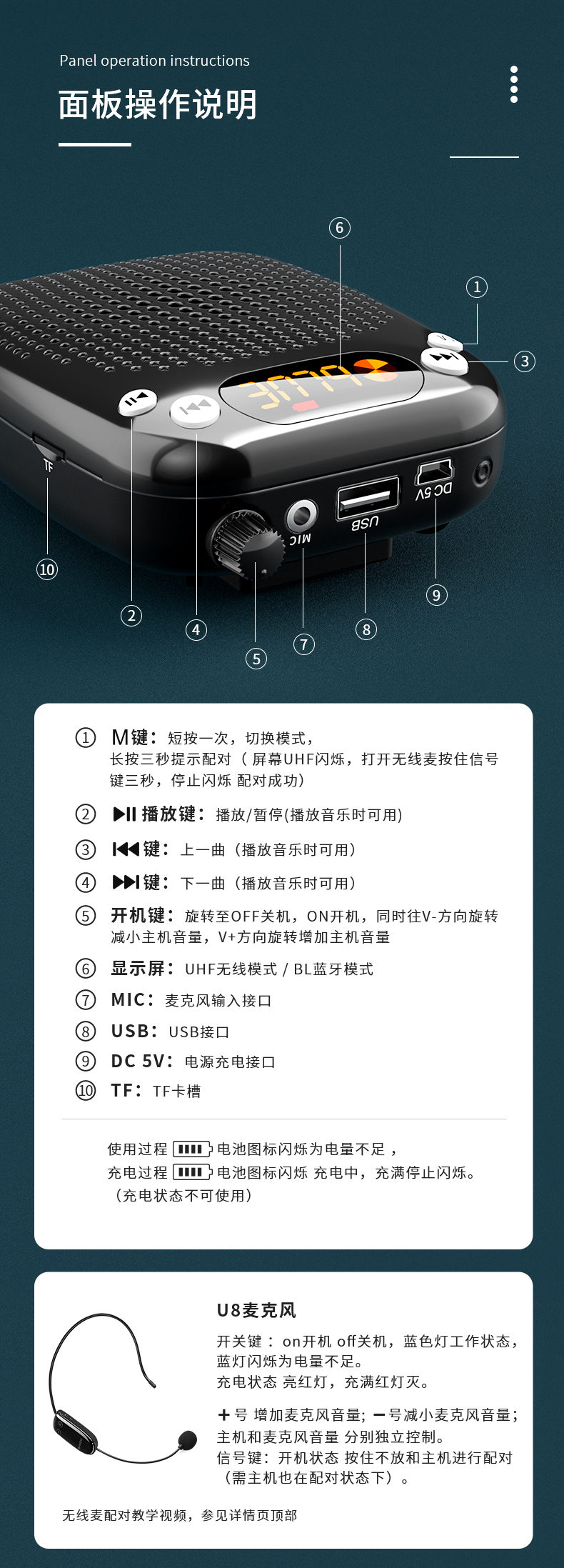 霏凛宗索尼适用小蜜蜂扩音器教师上课专用领夹式无线麦克风便携教学