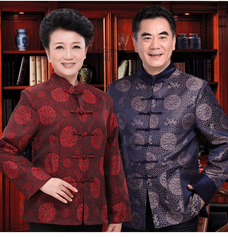 2022新款女装90岁老人寿宴服装老年人唐装女寿星喜庆红色衣服情侣装男