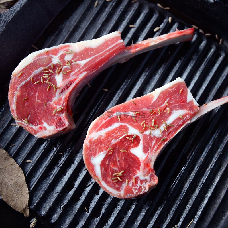 橙伯乐顺丰速运法式羊排羊肋排新鲜冷冻羊肉羊扒小切12肋法排1斤