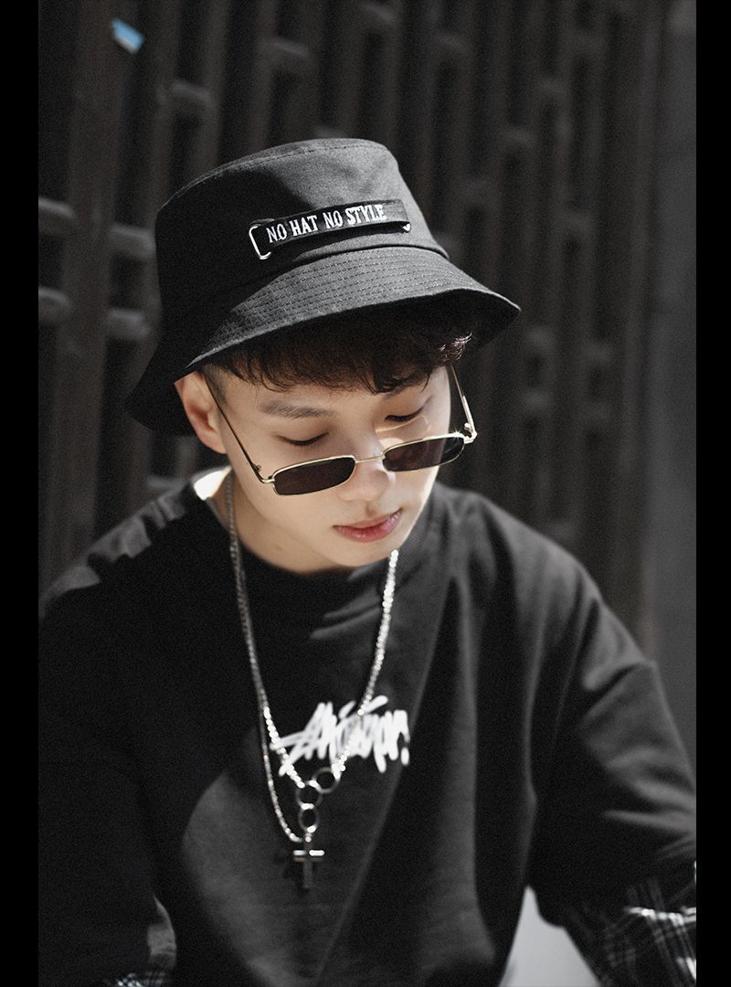 lucaly男生潮流渔夫帽潮人街头男士渔夫帽韩版百搭个性潮流青年帽子盆