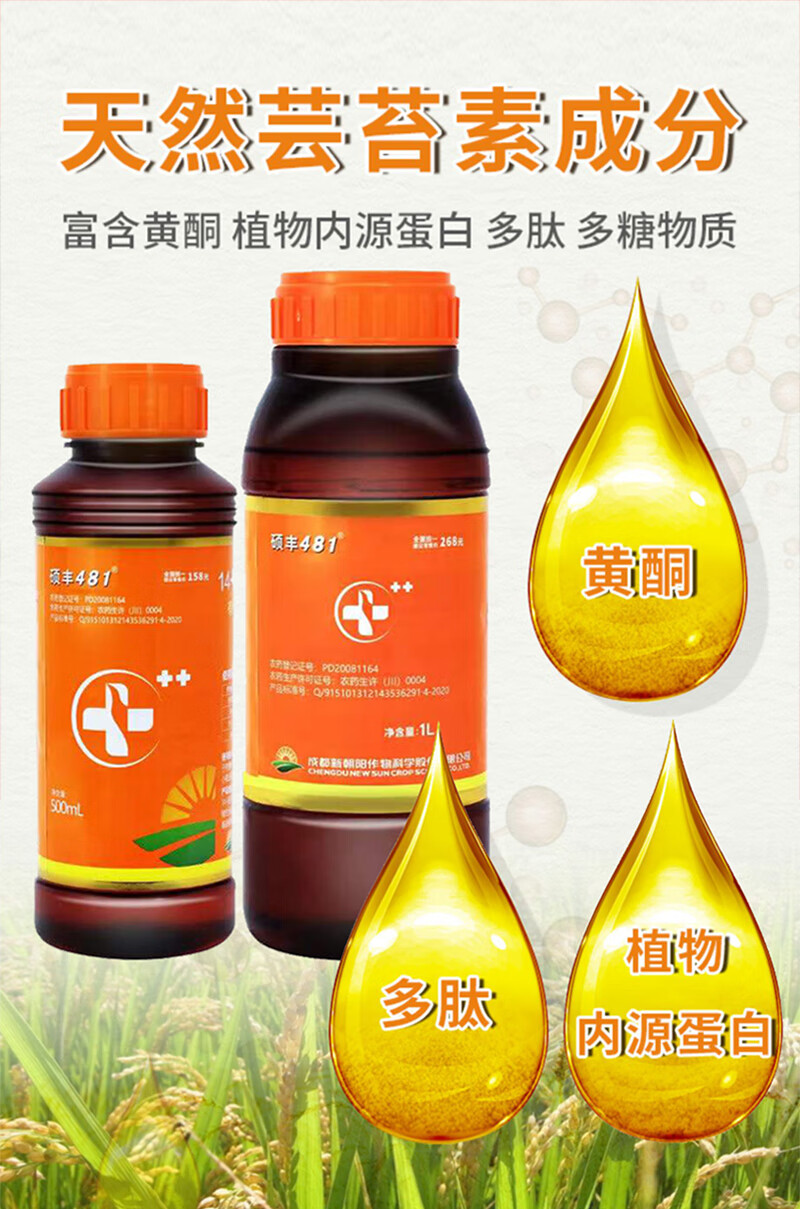 硕丰481芸苔素甾醇内酯花卉果蔬保花保果促生长促生根解药害 500ml