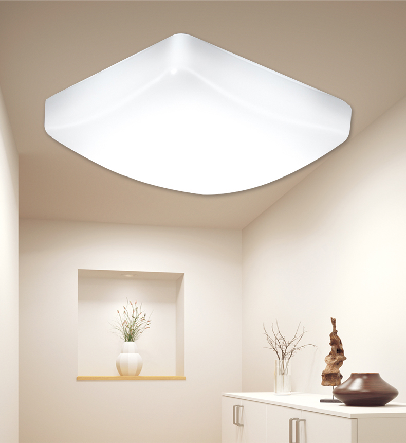 顶灯创意薄款书房阳台过道照明新中式小型卧室简约灯具19w素白吸顶灯