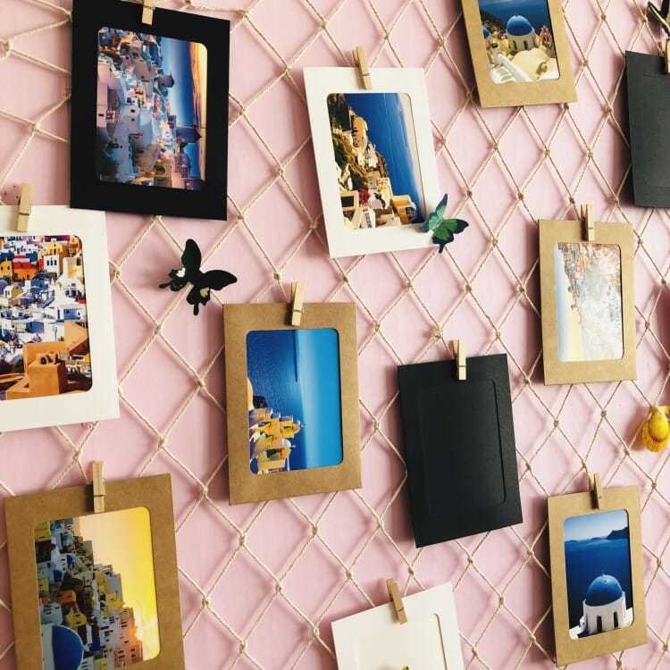 照片墙挂绳照片墙挂绳渔网ins北欧风房间装饰相片墙悬挂麻绳夹子壁饰