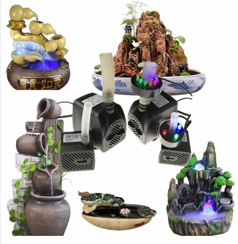 潜水泵假山盆景循环水泵风水轮水泵摆件流水微型水泵鱼缸水泵 45w水泵