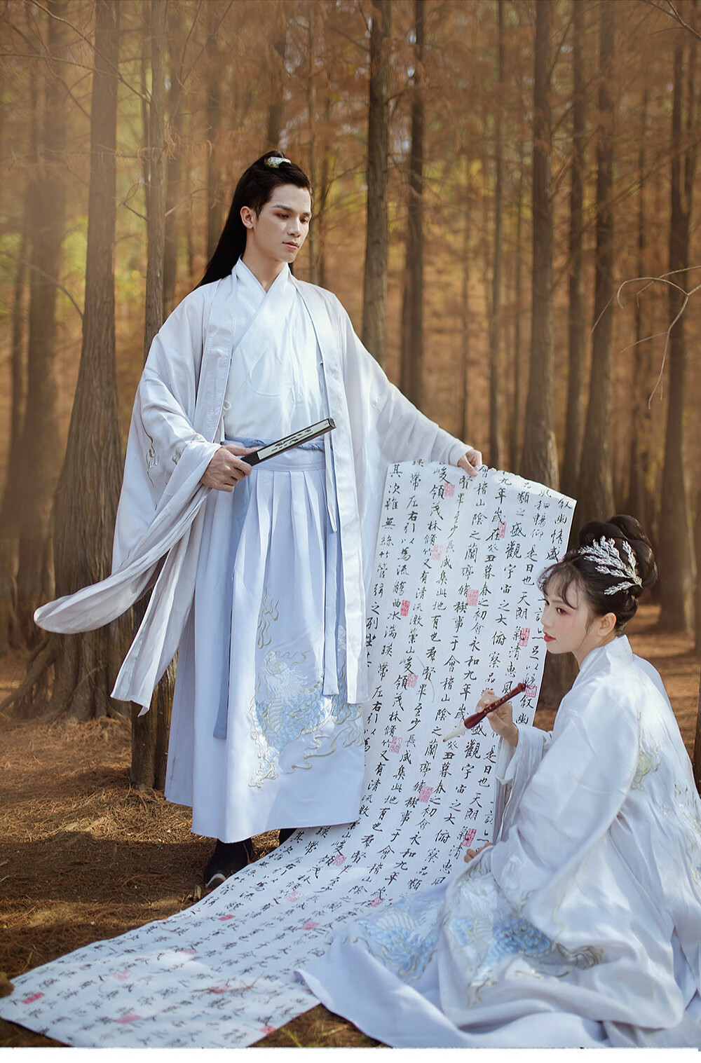 汉服男古装长袍正版原创广袖古风男士魏晋仙气cp情侣仙气龙袍春季新品