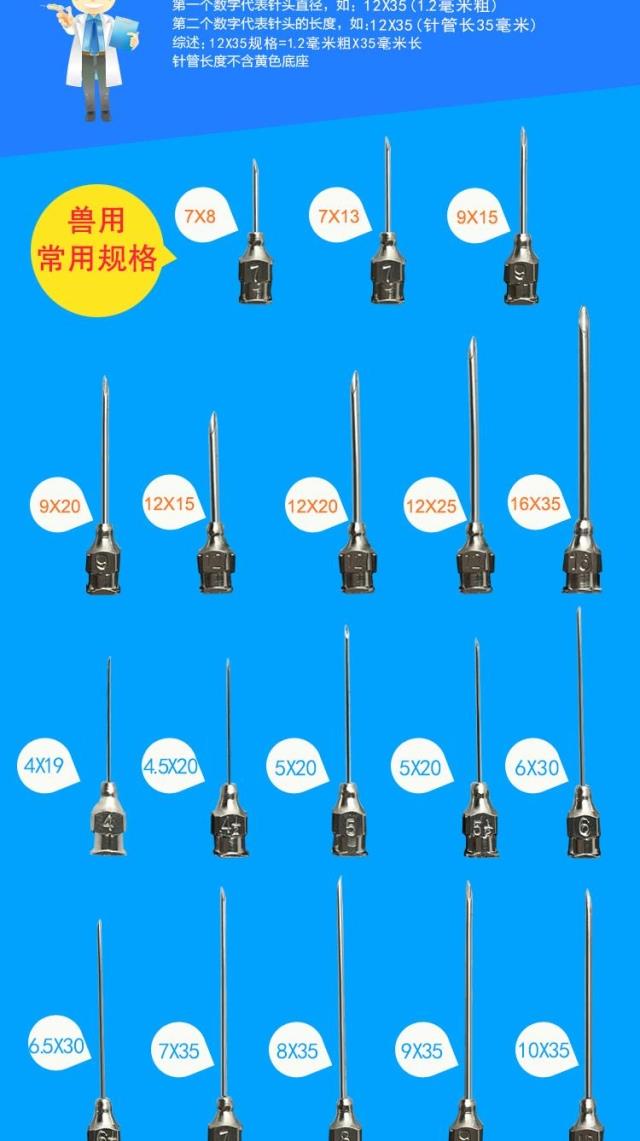 注射器不锈钢点胶兽用针头实验针头579101218号尖头65号30mm针头10个