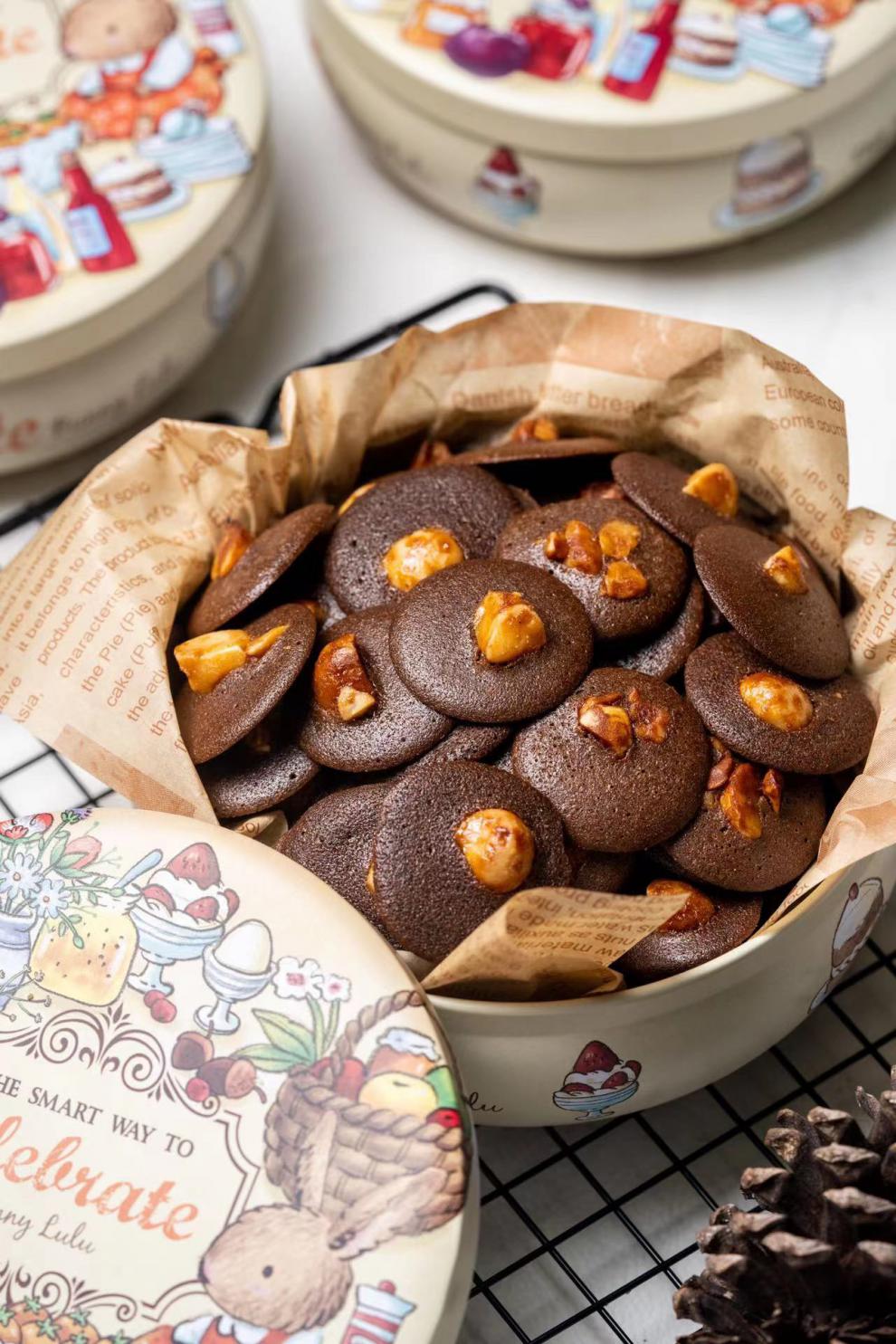 聪明小熊饼干夏威夷果仁坚果巧克力可可脆片200g 夏威夷可可脆一罐200