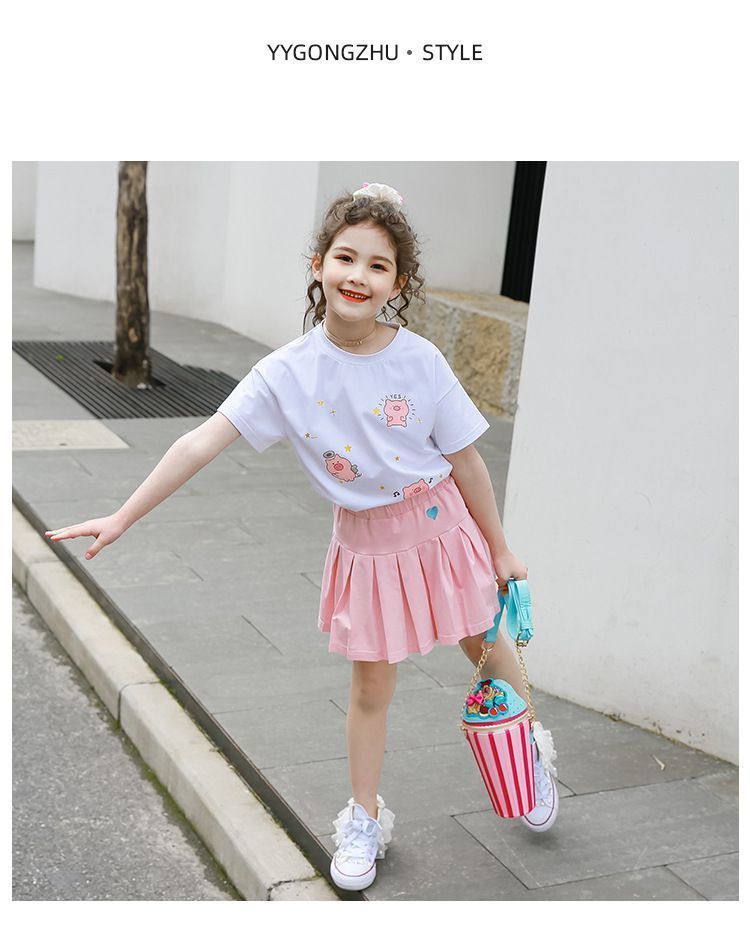 巴拉巴拉童装女童短裙夏儿童半身裙小学生运动大童裤裙夏装带安全裤